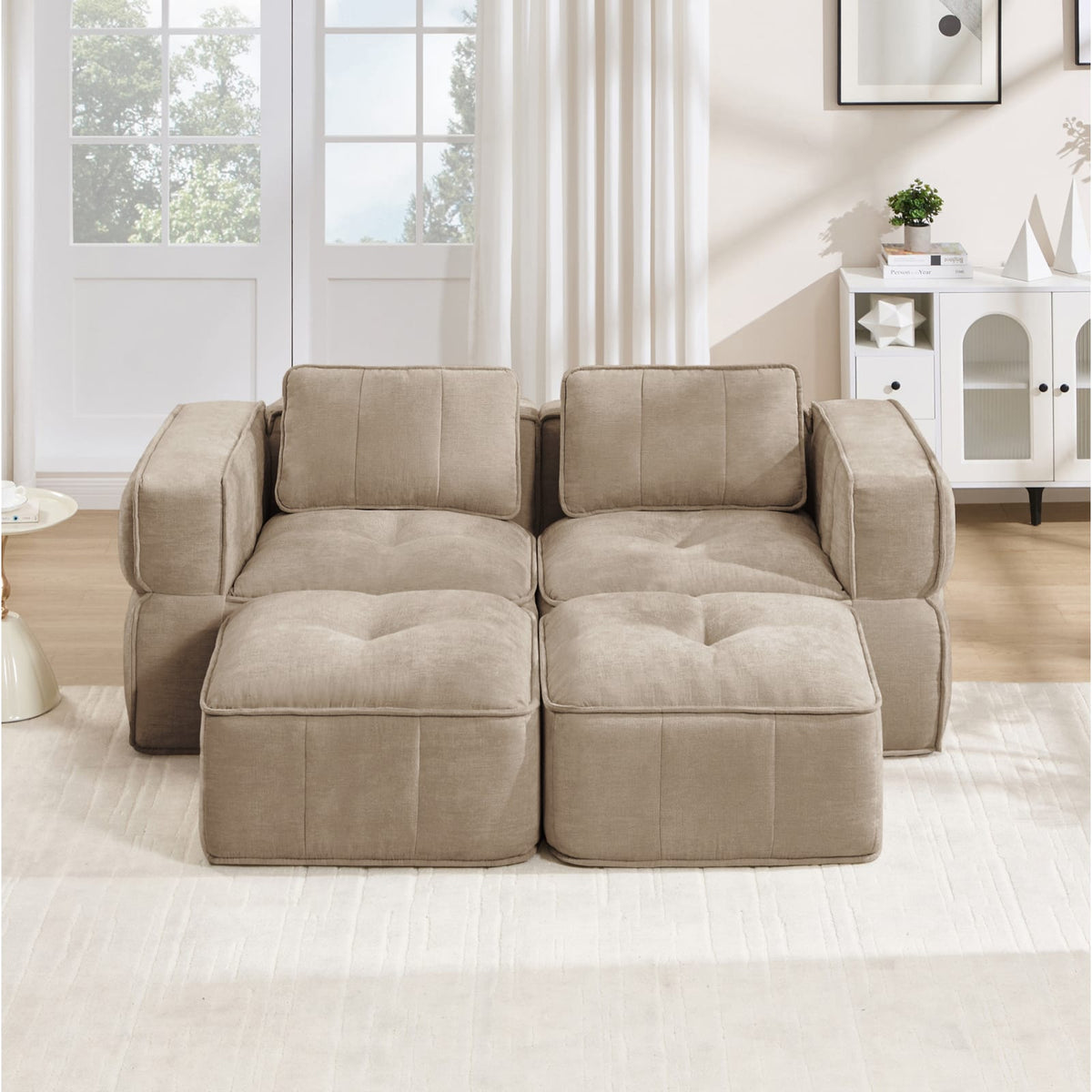Canapé Modulable en Polyester Sable sable - vue 2
