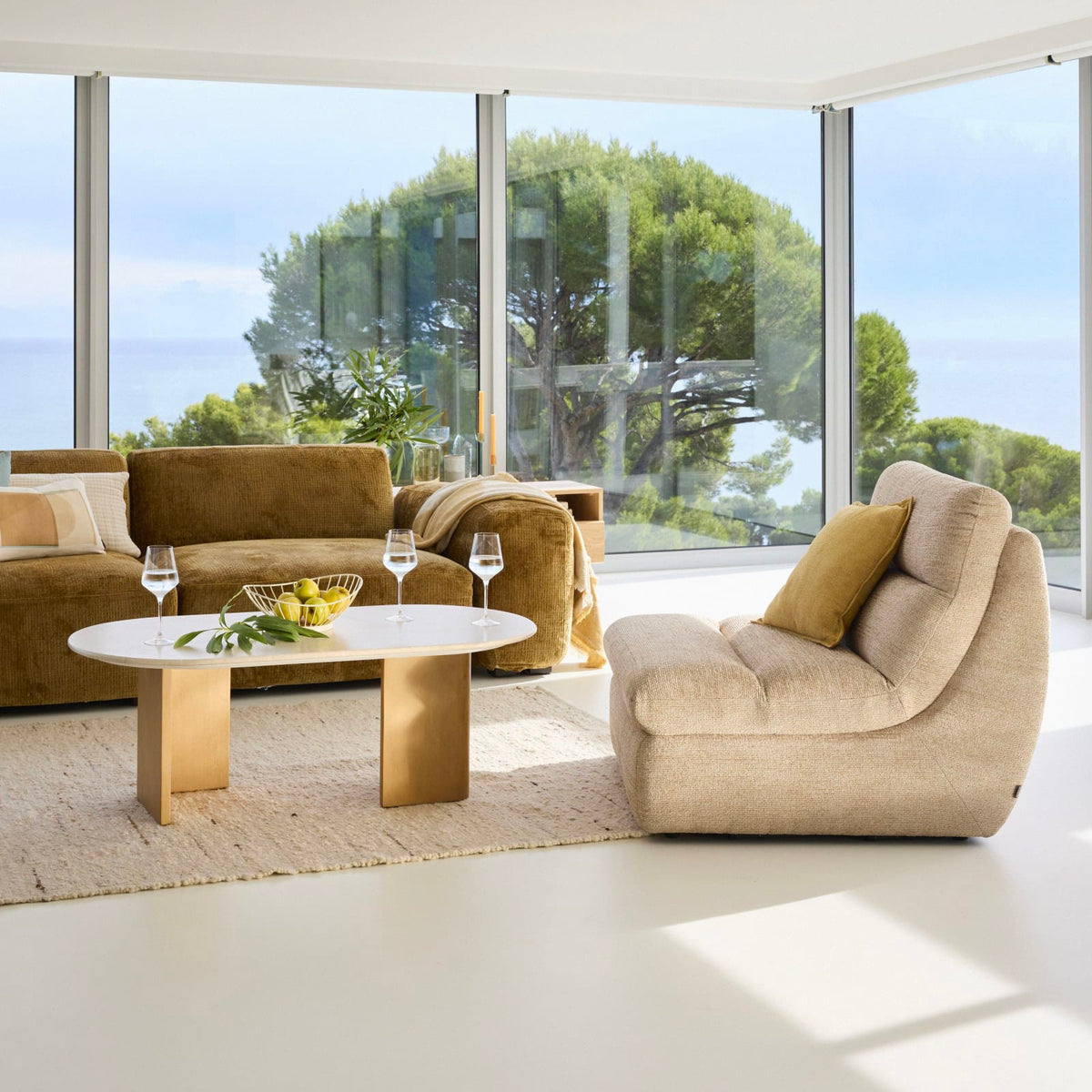 Chauffeuse 1 Place Modulable en Tissu Tramé Toffee toffee - vue 5