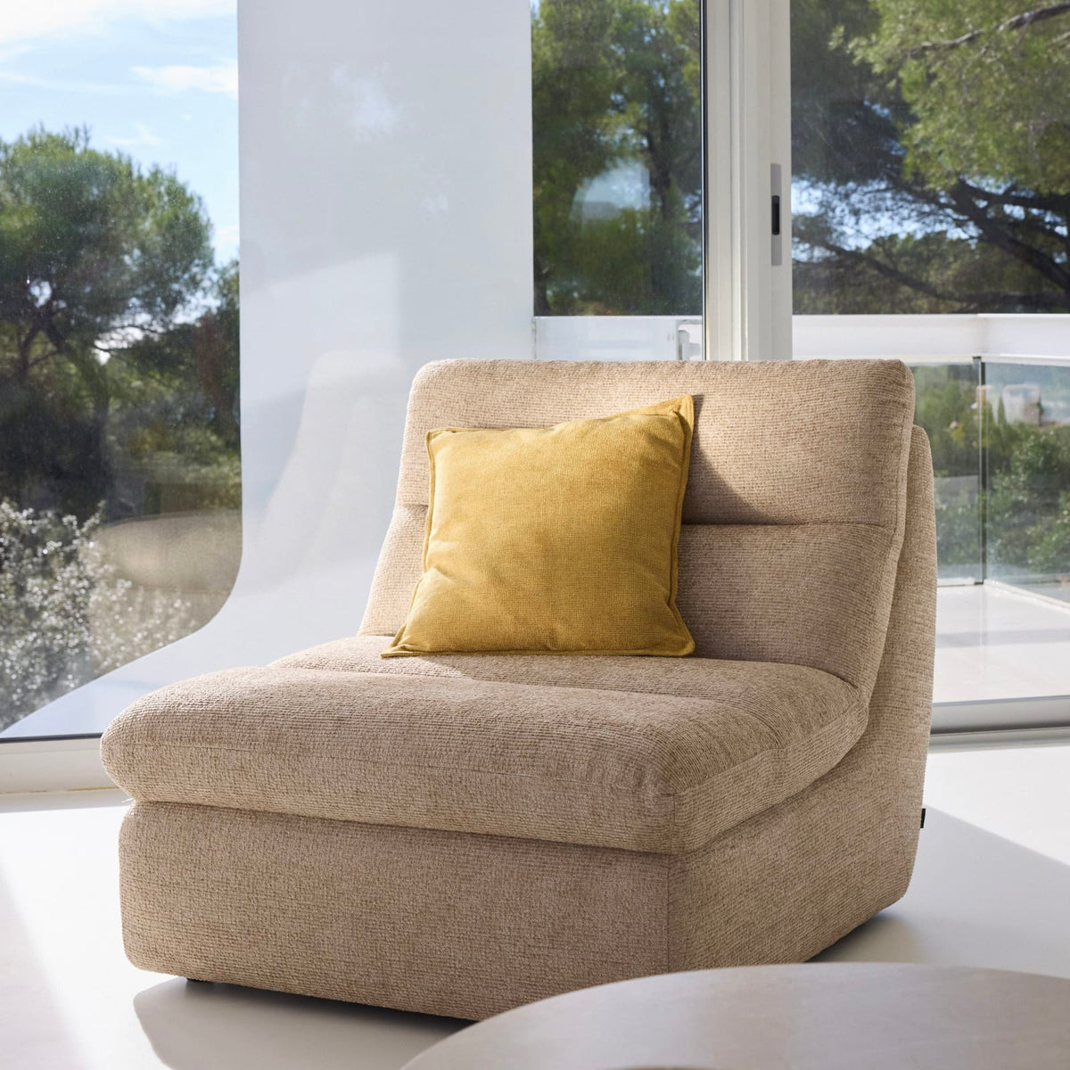 Chauffeuse 1 Place Modulable en Tissu Tramé Toffee toffee - vue 6