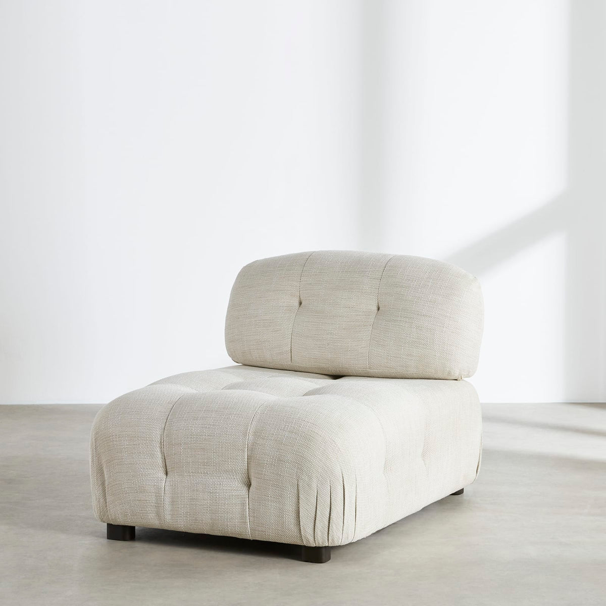 Chauffeuse 1 Place Modulable en Tissu Tramé Beige Sable beige sable - vue 3
