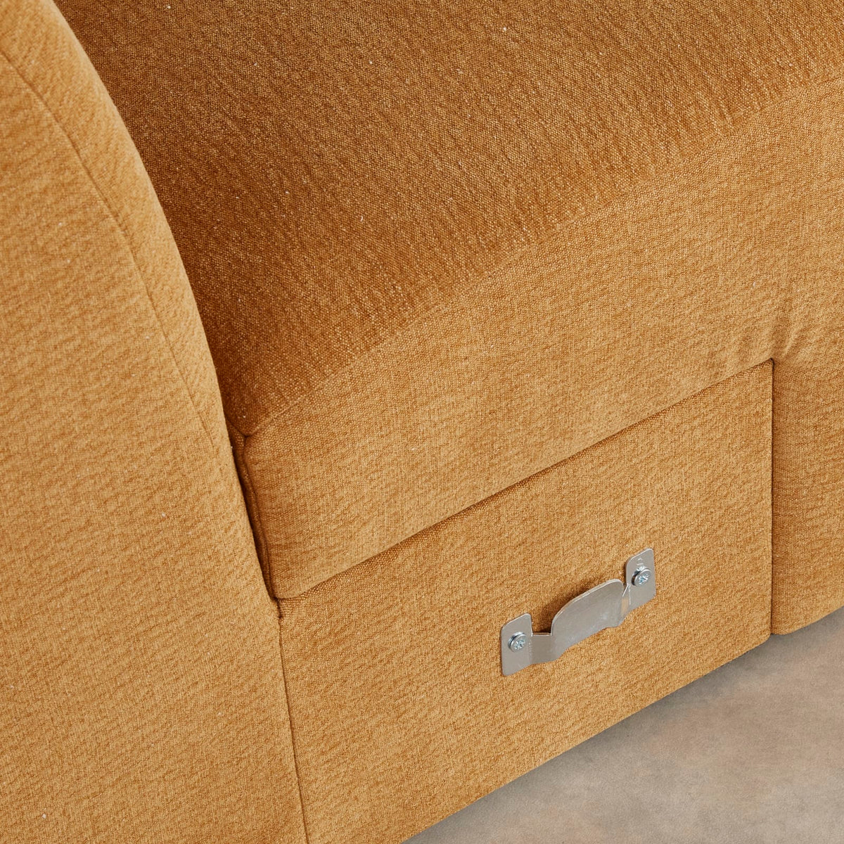 Chauffeuse Modulable en Tissu Effet Lin Ocre ocre - vue 4