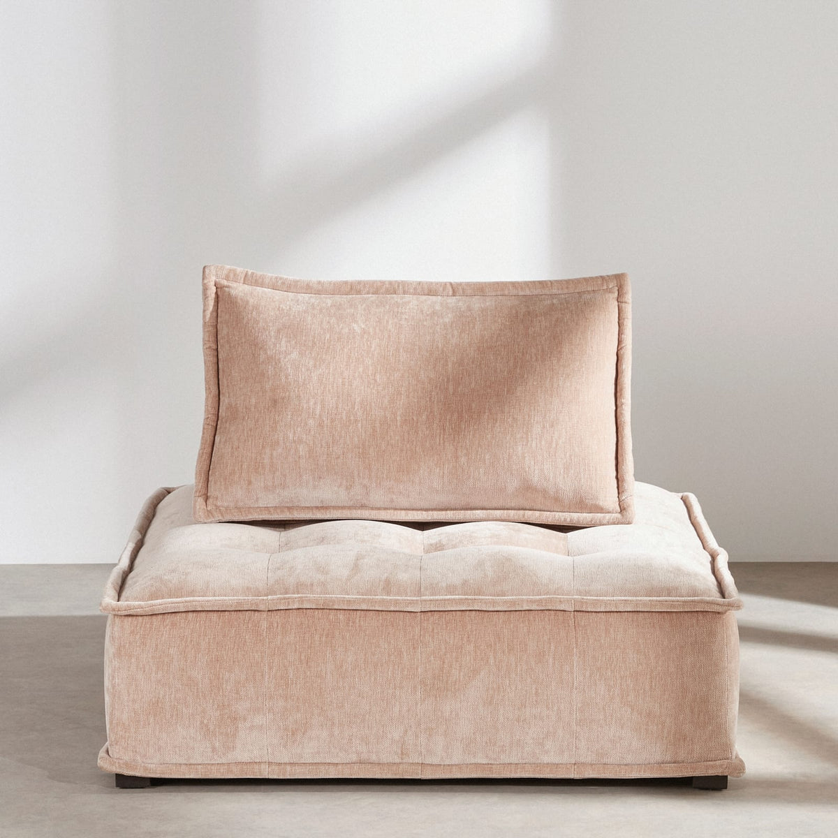Chauffeuse Modulable Effet Velours Beige Latte beige latte - vue 1