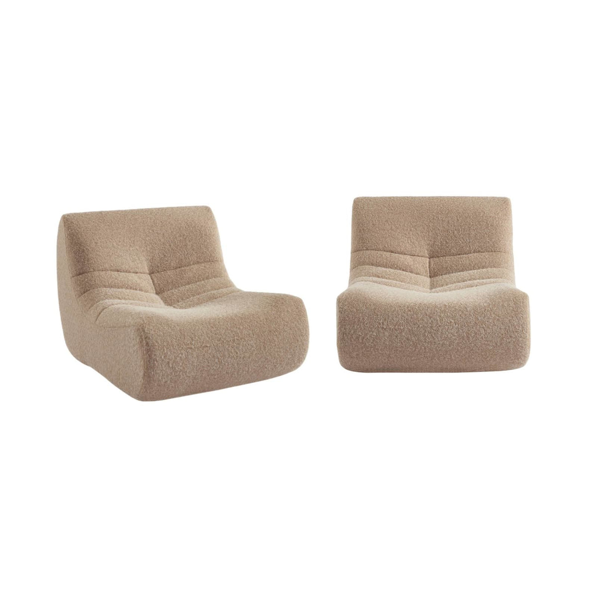 Chauffeuse Modulable 2 Places en Tissu Effet Alpaca Beige beige - vue 1