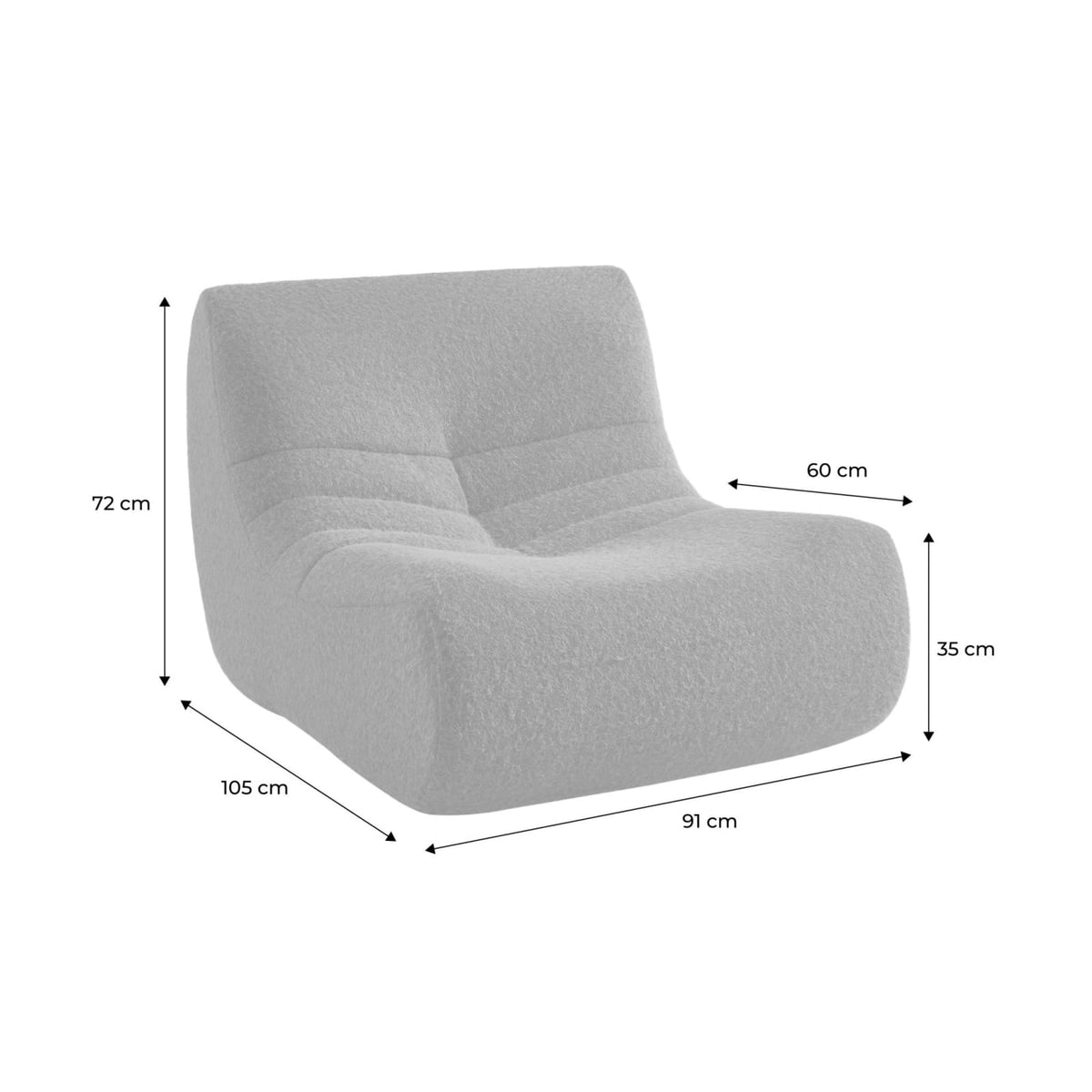 Chauffeuse Modulable en Tissu Effet Alpaca Kaki kaki - vue 5