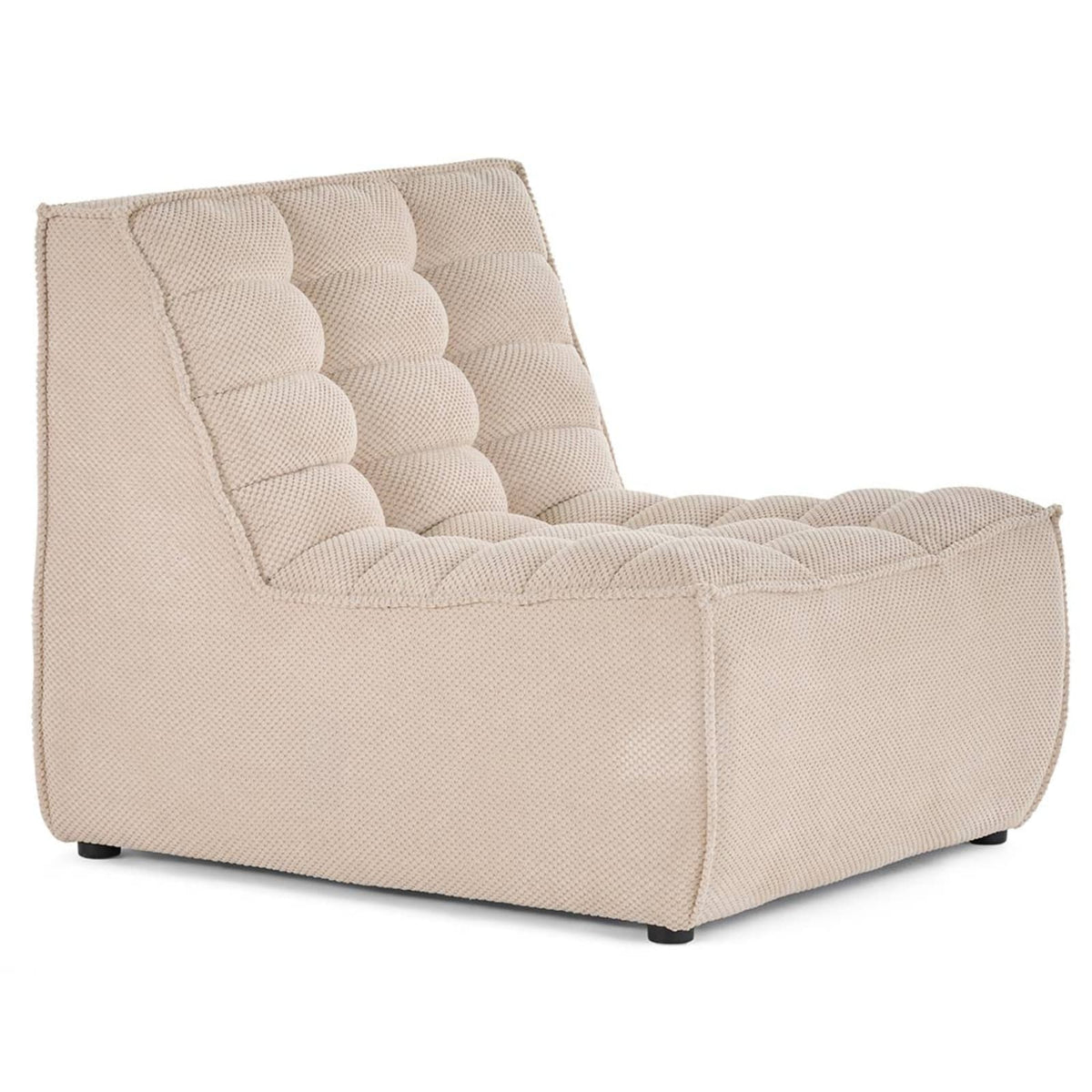Fauteuil Modulable en Velours Texturé Beige beige - vue 5