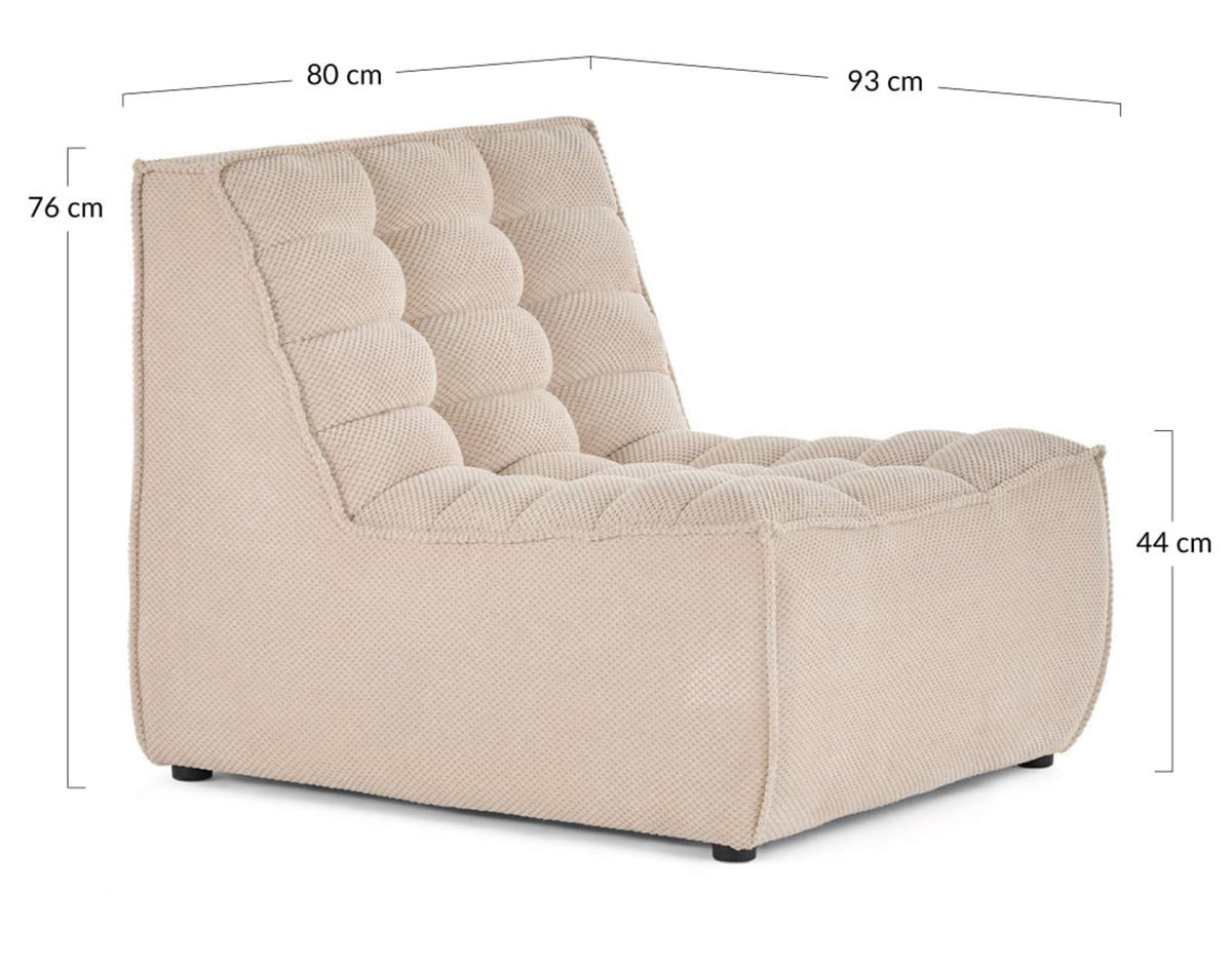 Fauteuil Modulable en Velours Texturé Beige beige - vue 7