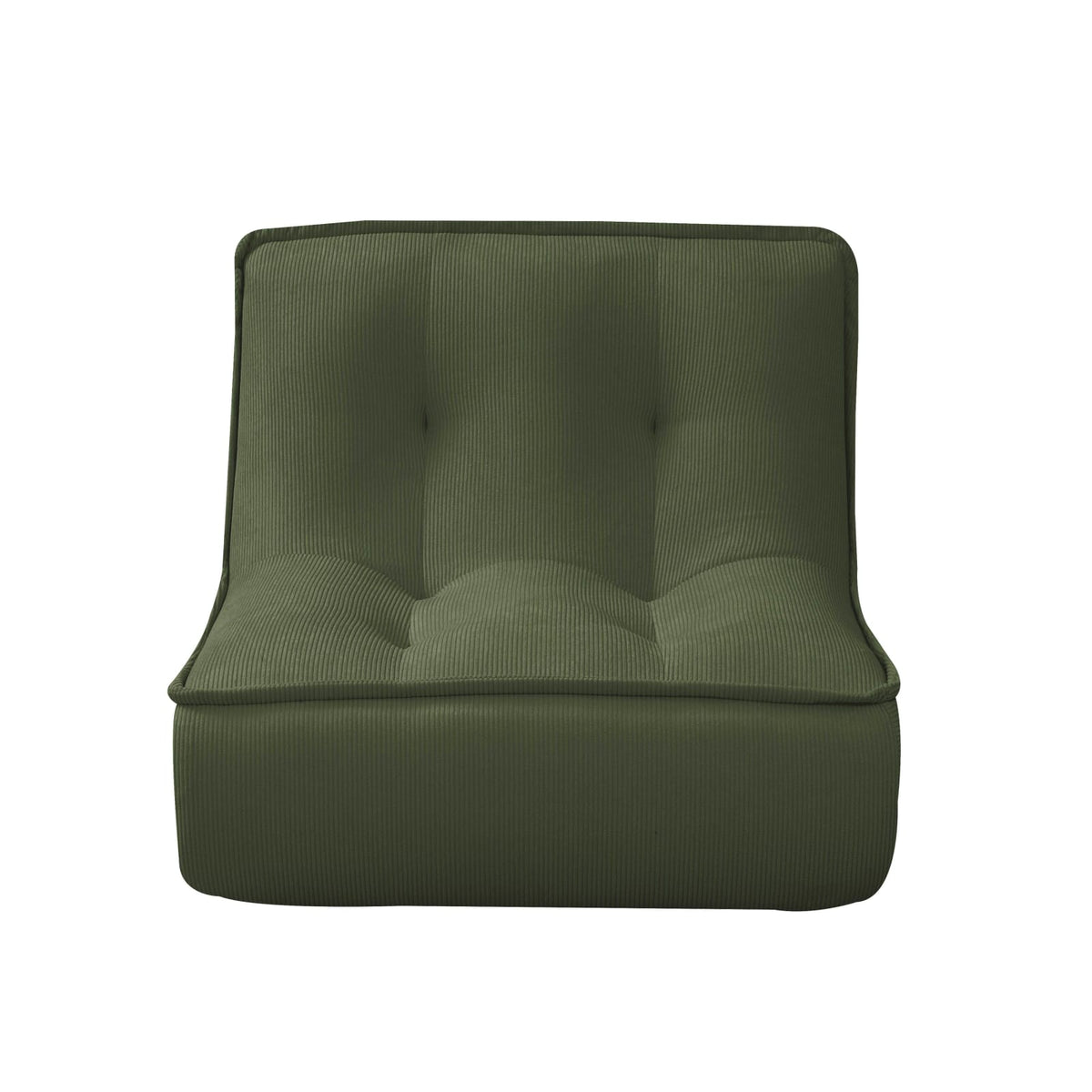 Fauteuil Modulable en Velours Côtelé Vert vert - vue 4