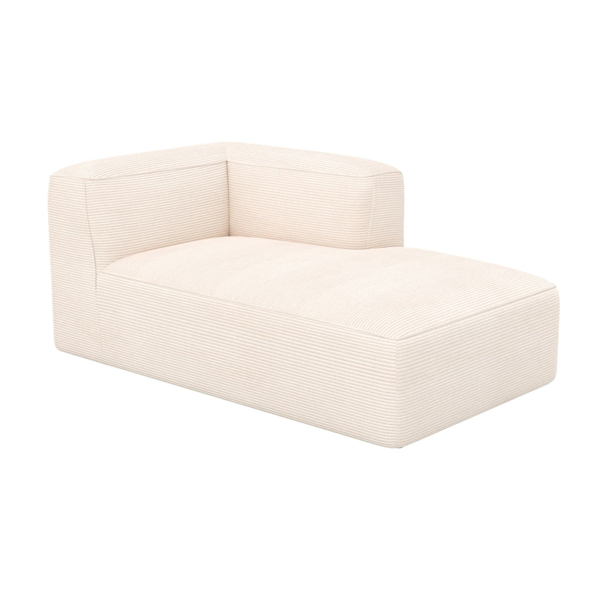 Méridienne d'Angle Droite Modulable en Velours Blanc blanc cassé - vue 1