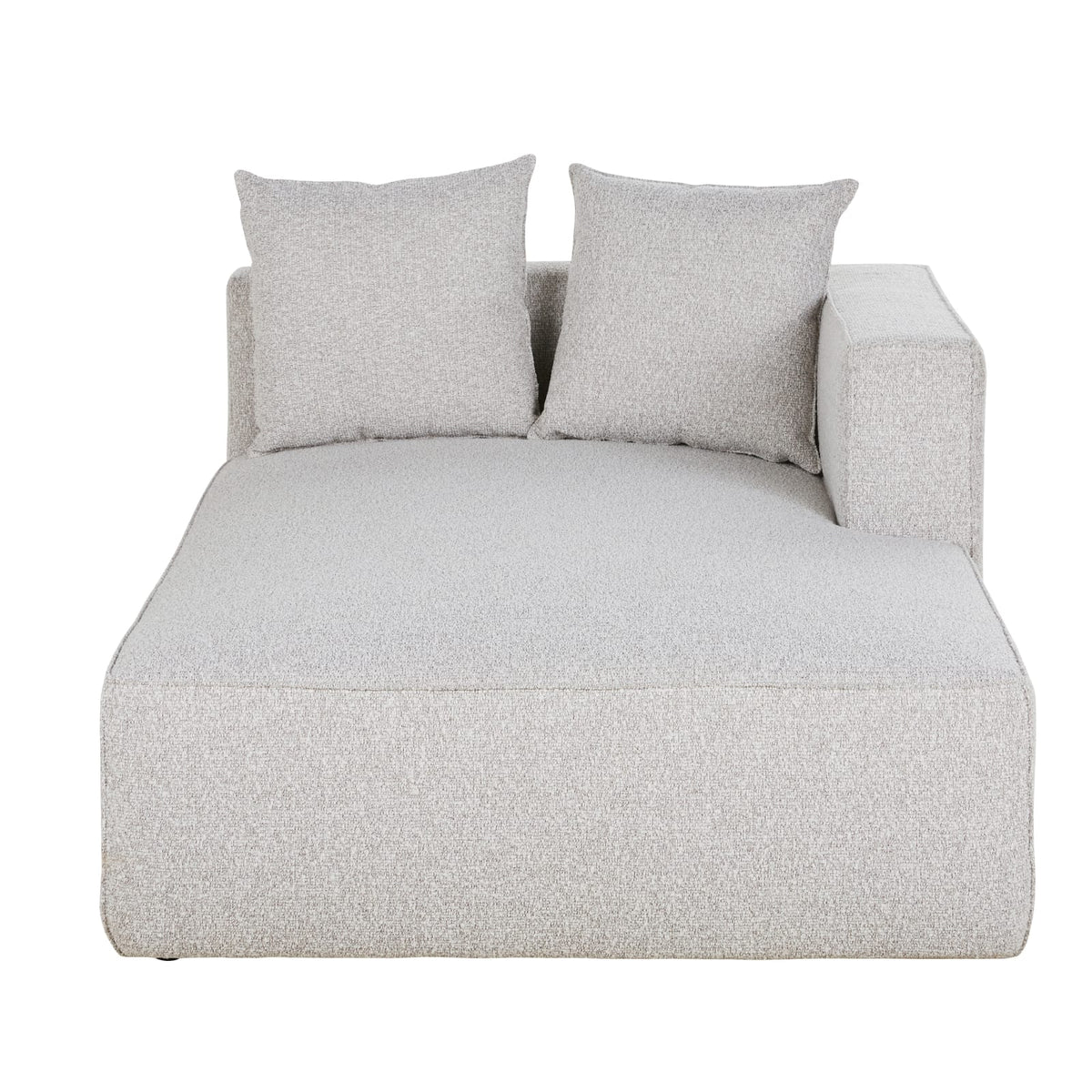 Méridienne Droite Modulable en Tissu Gris Clair Chiné gris clair chiné - vue 2