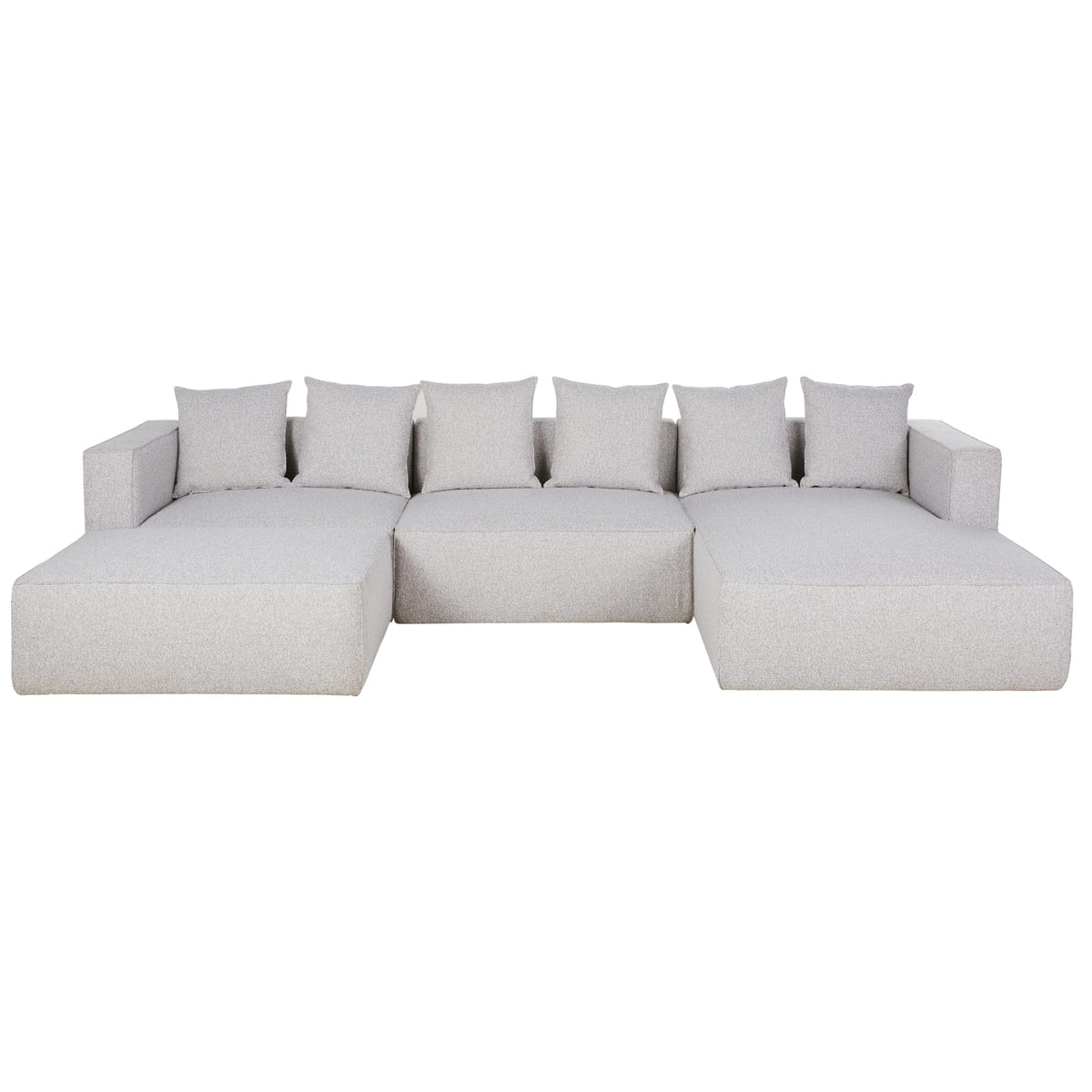Méridienne Droite Modulable en Tissu Gris Clair Chiné gris clair chiné - vue 6