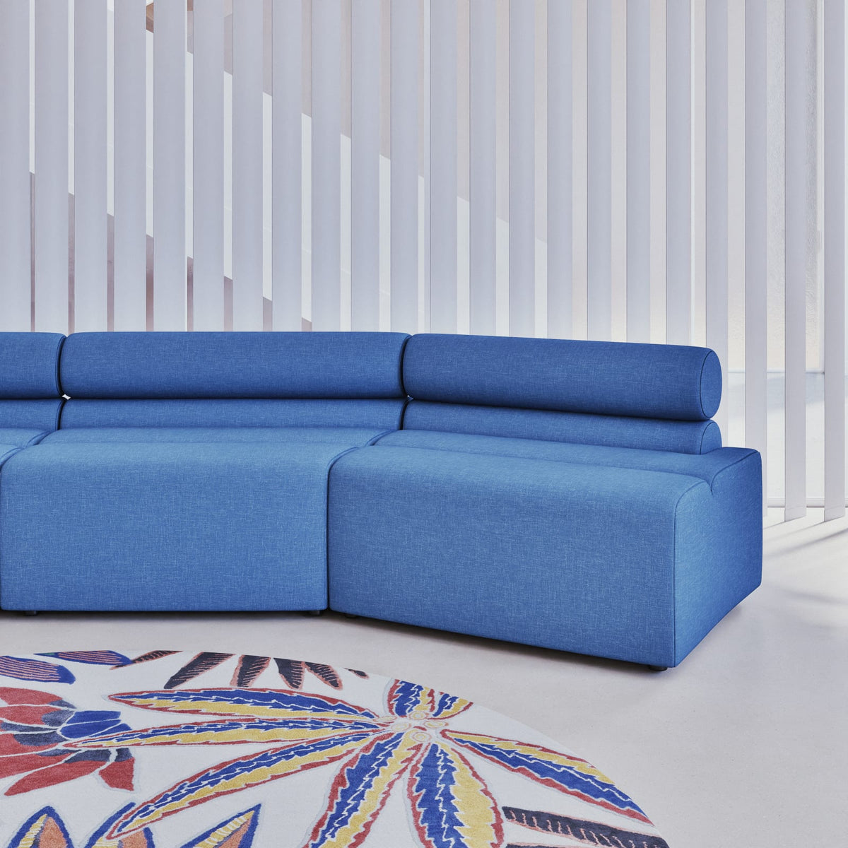 Méridienne Modulable en Tissu Recyclé Bleu bleu - vue 7