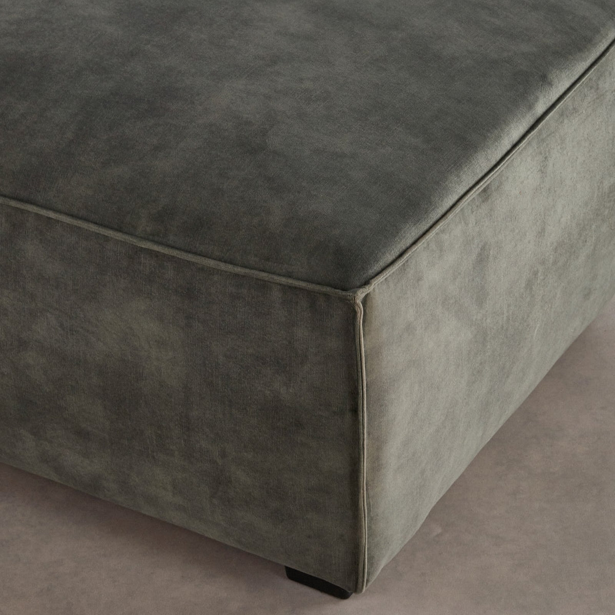 Pouf Effet Velours Vert Kaki vert kaki - vue 3