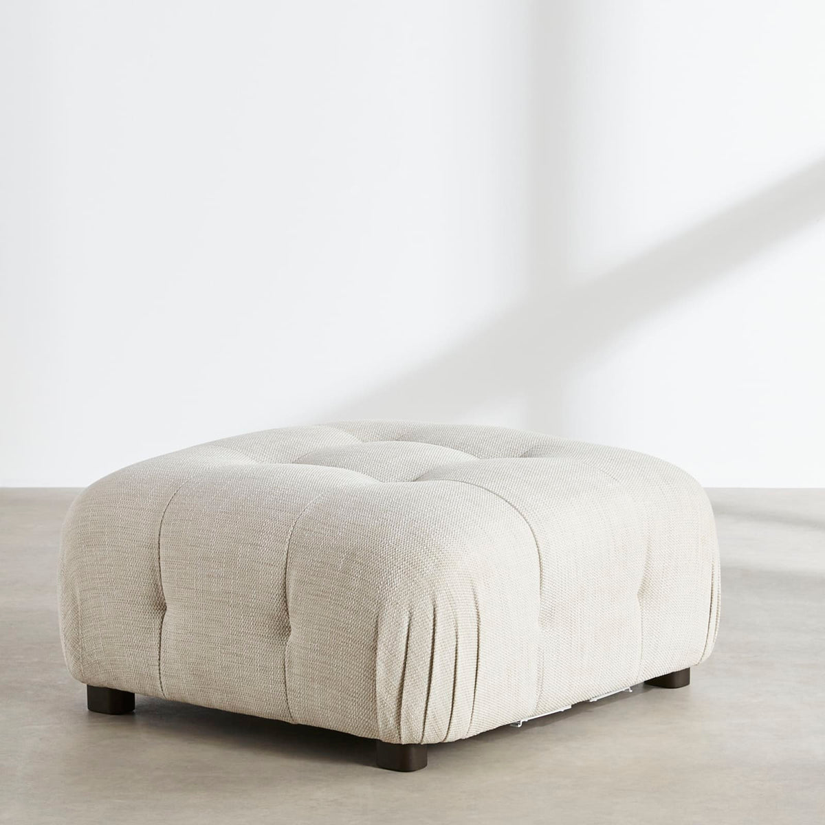 Pouf Modulable en Tissu Tramé Beige Sable beige sable - vue 3