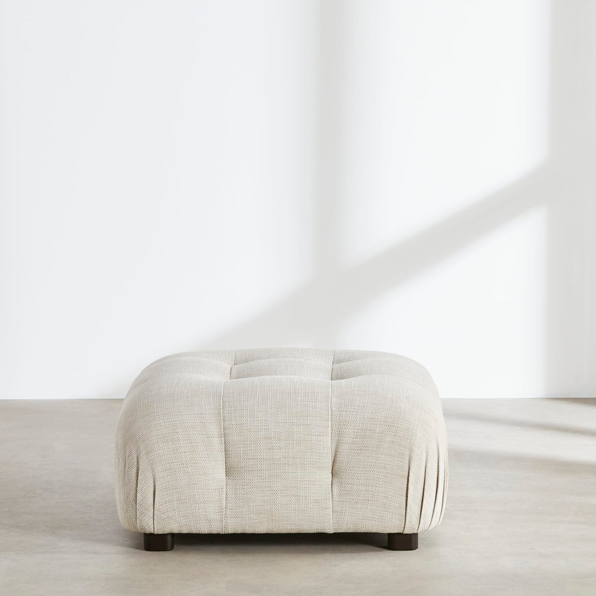 Pouf Modulable en Tissu Tramé Beige Sable beige sable - vue 2