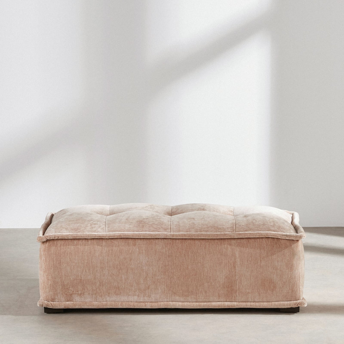 Pouf Modulable Effet Velours Beige Latte beige latte - vue 1