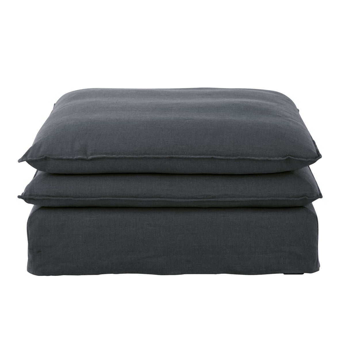 Pouf Modulable en Lin Gris Anthracite gris anthracite - vue 1