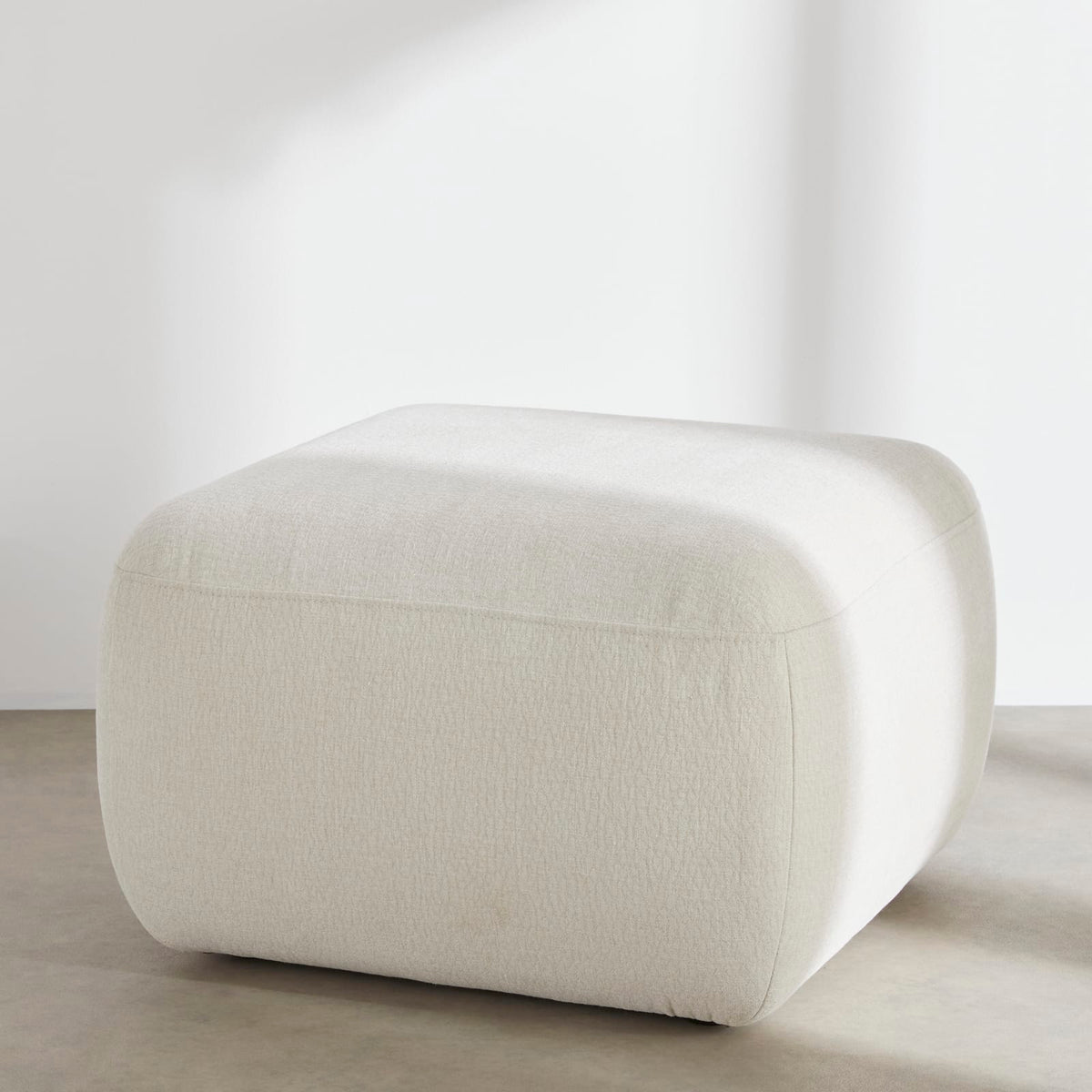 Pouf Modulable en Tissu Effet Lin Beige beige - vue 5