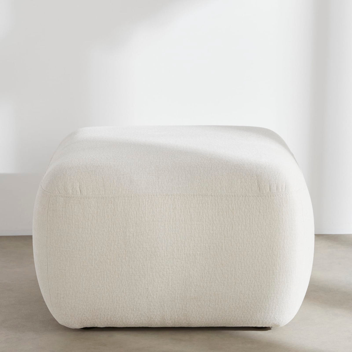 Pouf Modulable en Tissu Effet Lin Beige beige - vue 2