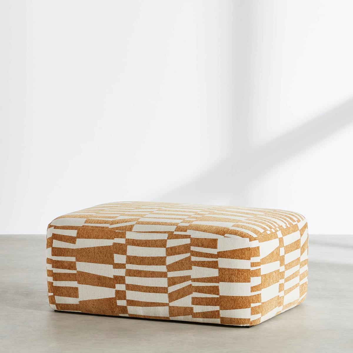 Pouf Modulable en Jacquard Écru et Ocre écru et ocre - vue 2