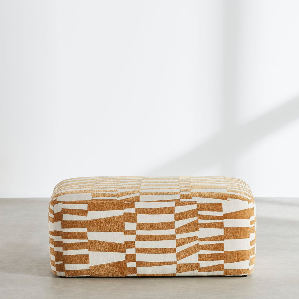 Pouf Modulable en Jacquard Écru et Ocre écru et ocre - vue 1