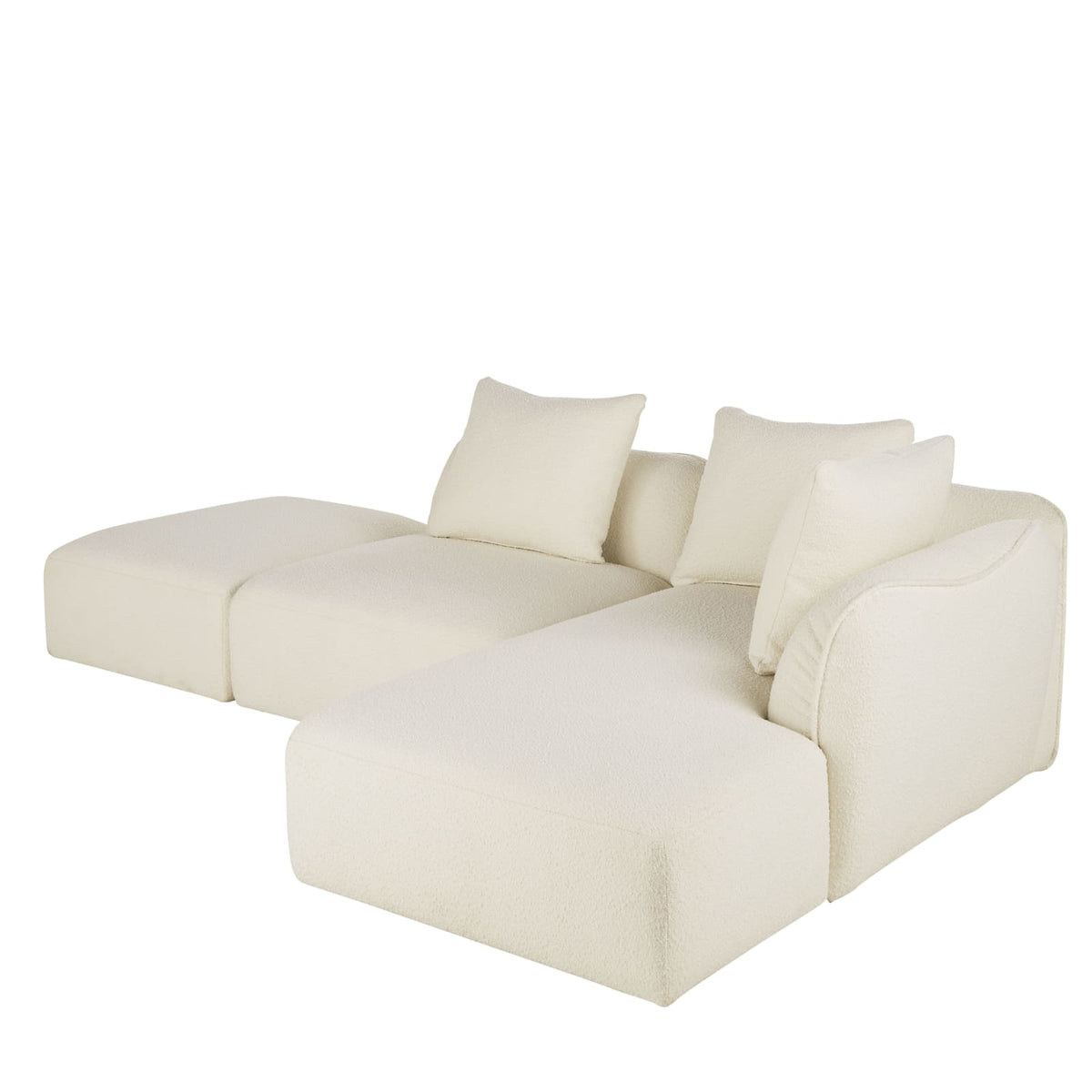 Pouf Modulable en Bouclette Écrue écru - vue 6