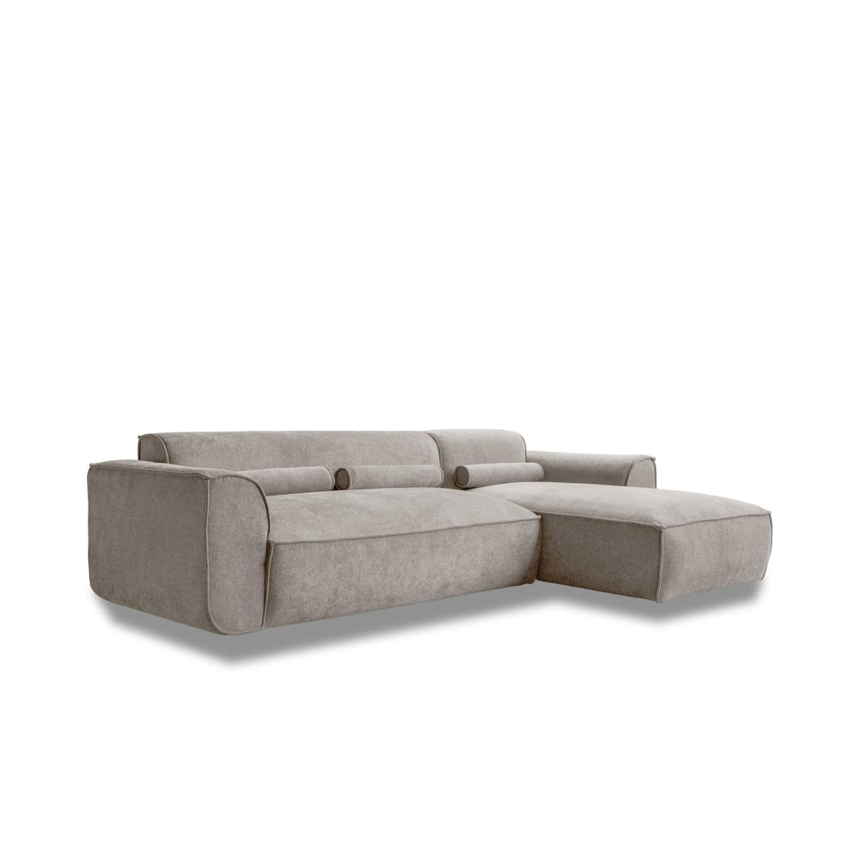 Canapé d'Angle Modulable en Chenille Beige Foncé 4 Places beige foncé - vue 1