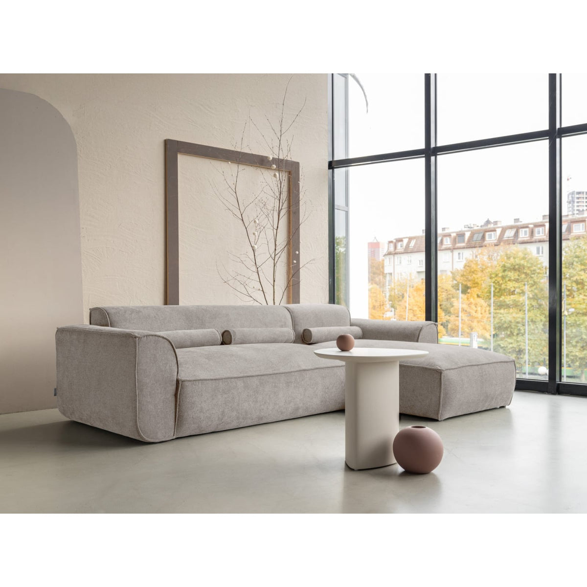 Canapé d'Angle Modulable en Chenille Beige Foncé 4 Places beige foncé - vue 3