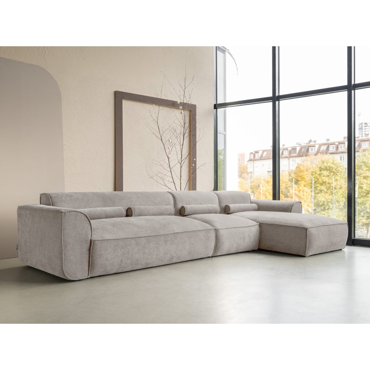 Canapé d'Angle Modulaire 6 Places en Chenille Beige Foncé beige foncé - vue 2