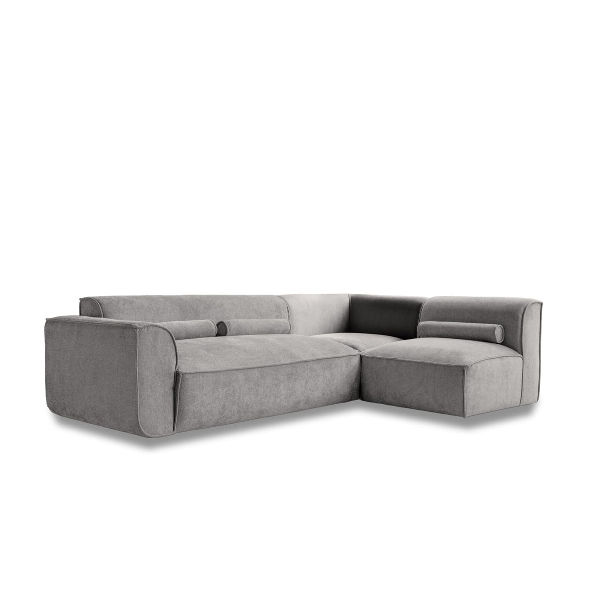 Canapé d'Angle Modulable 6 Places en Tissu Chenille Gris gris - vue 1
