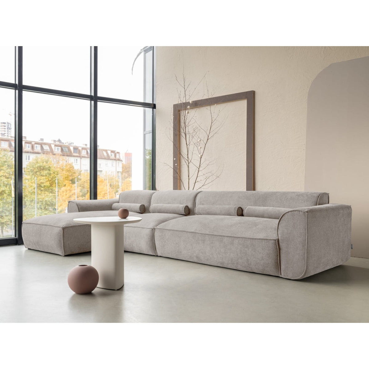 Canapé d'Angle Modulaire 6 Places Gauche en Chenille Beige Foncé beige foncé - vue 2