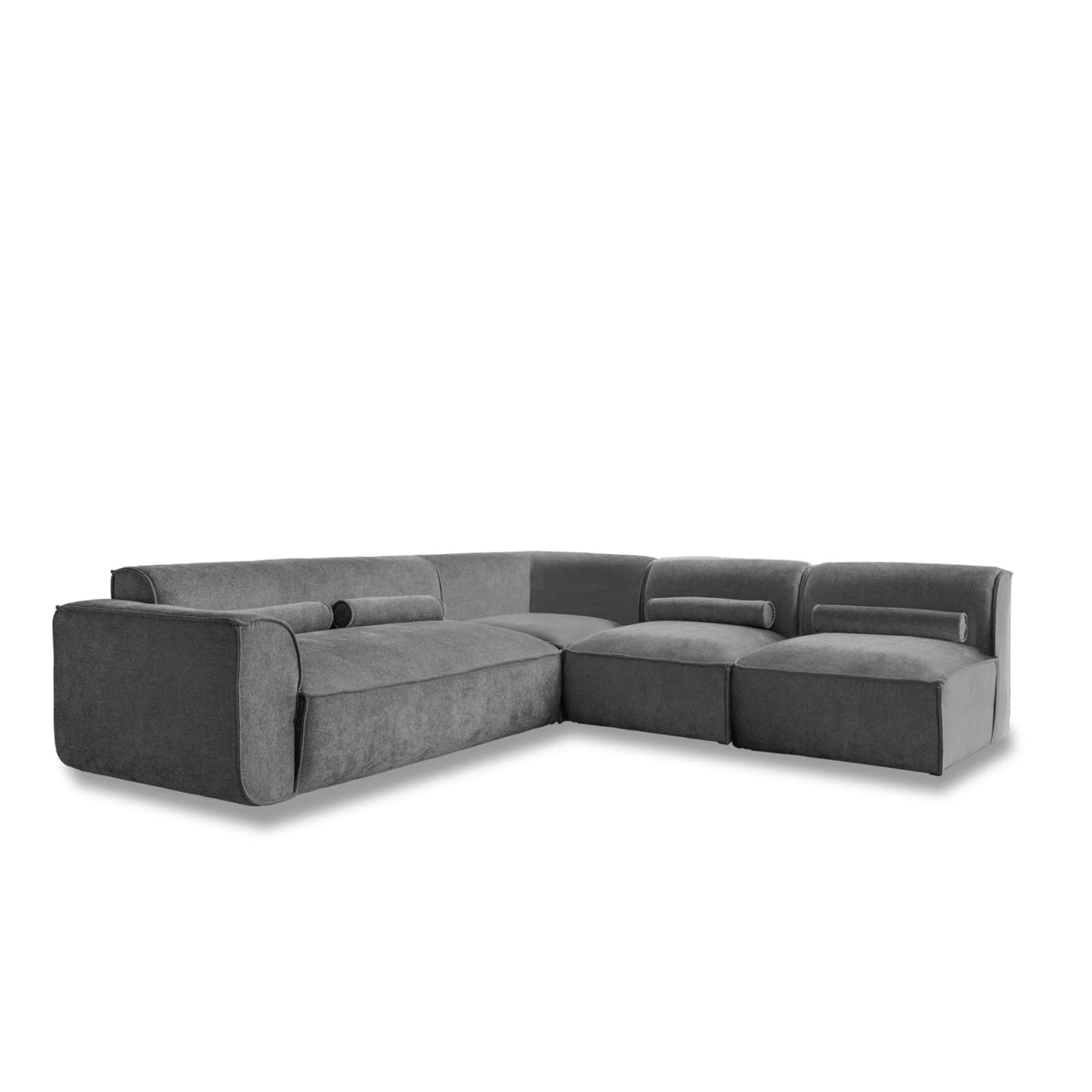 Canapé d'Angle Modulable en Chenille Gris Foncé gris foncé - vue 1