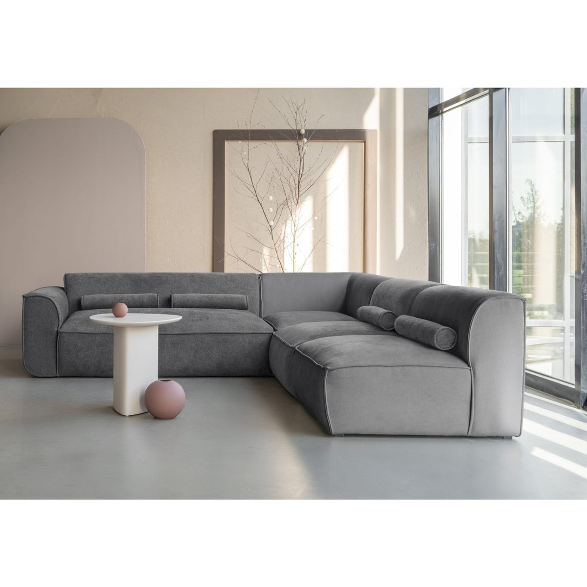 Canapé d'Angle Modulable en Chenille Gris Foncé gris foncé - vue 2