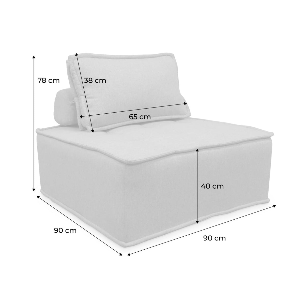 Lot de 2 Chauffeuses Modulables en Tissu Capitonné Crème crème - vue 4