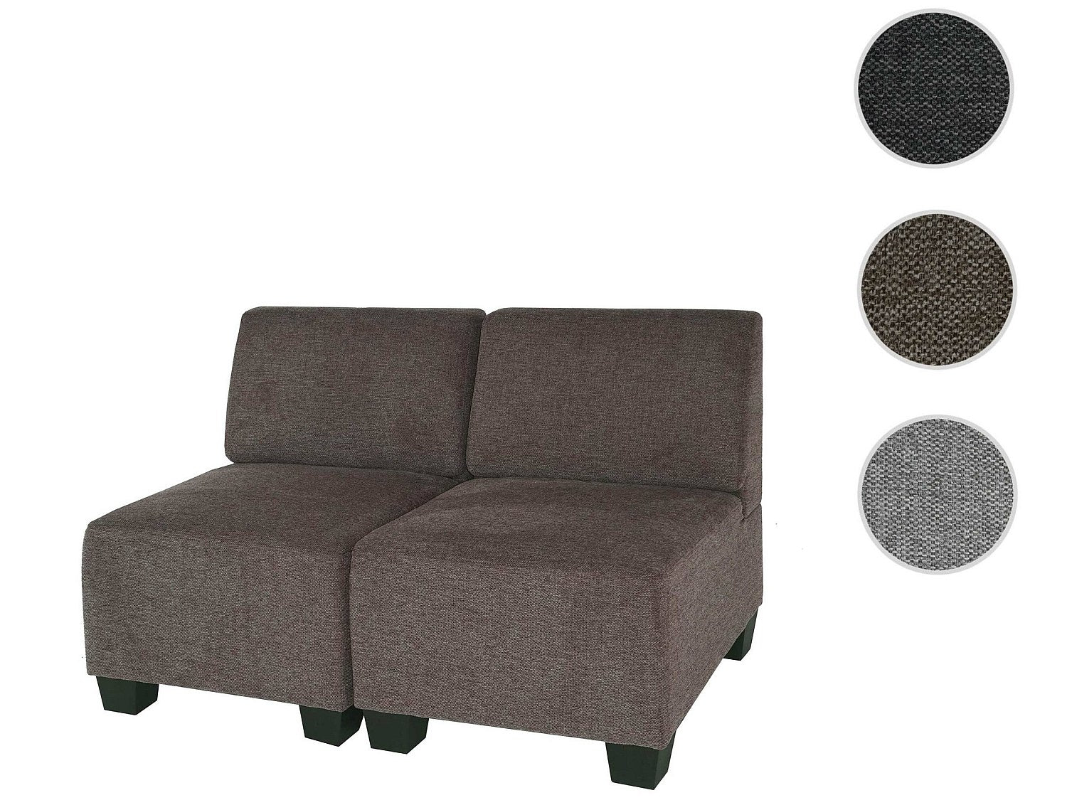Canapé modulable 2 places marron tissu