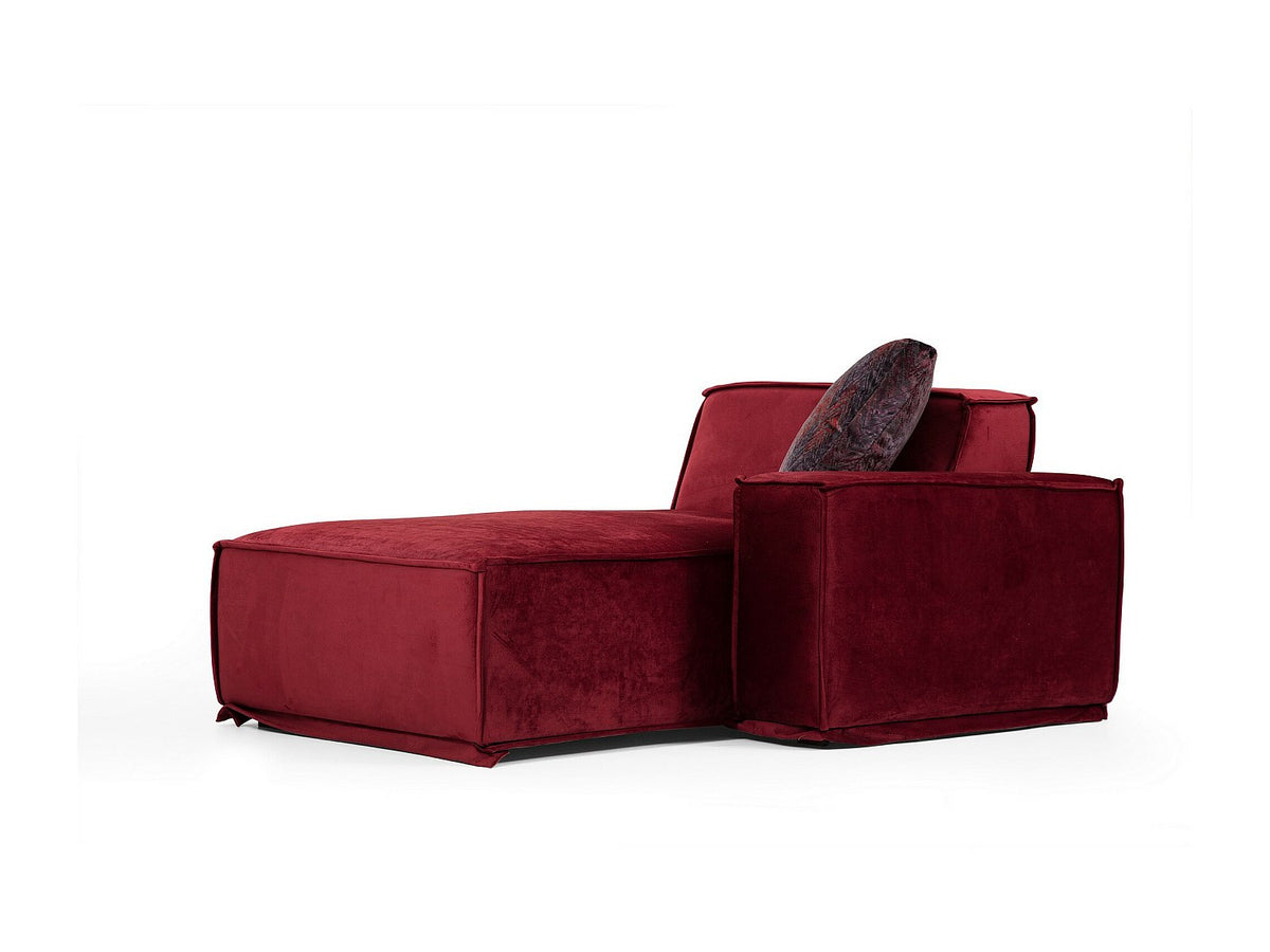 Angle pour canapé modulable rouge velours