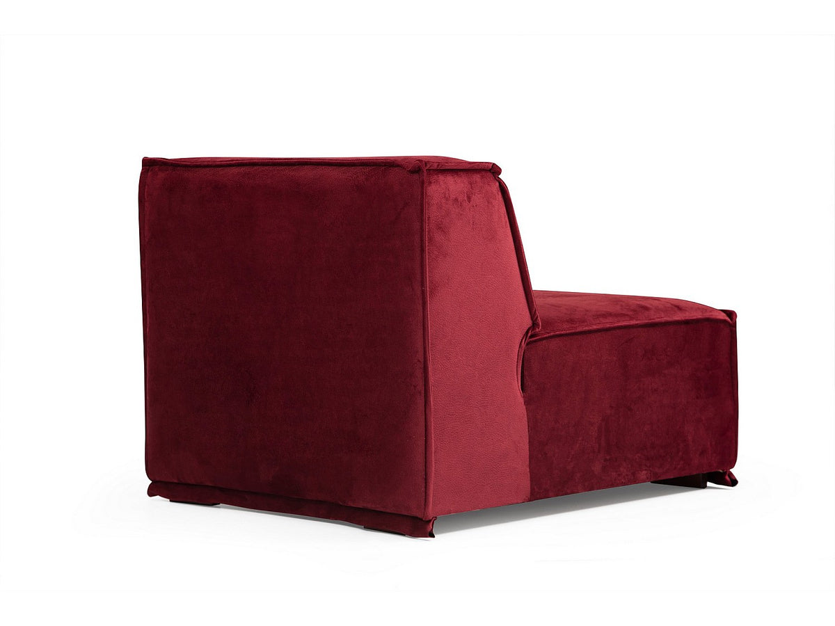 Angle pour canapé modulable rouge velours