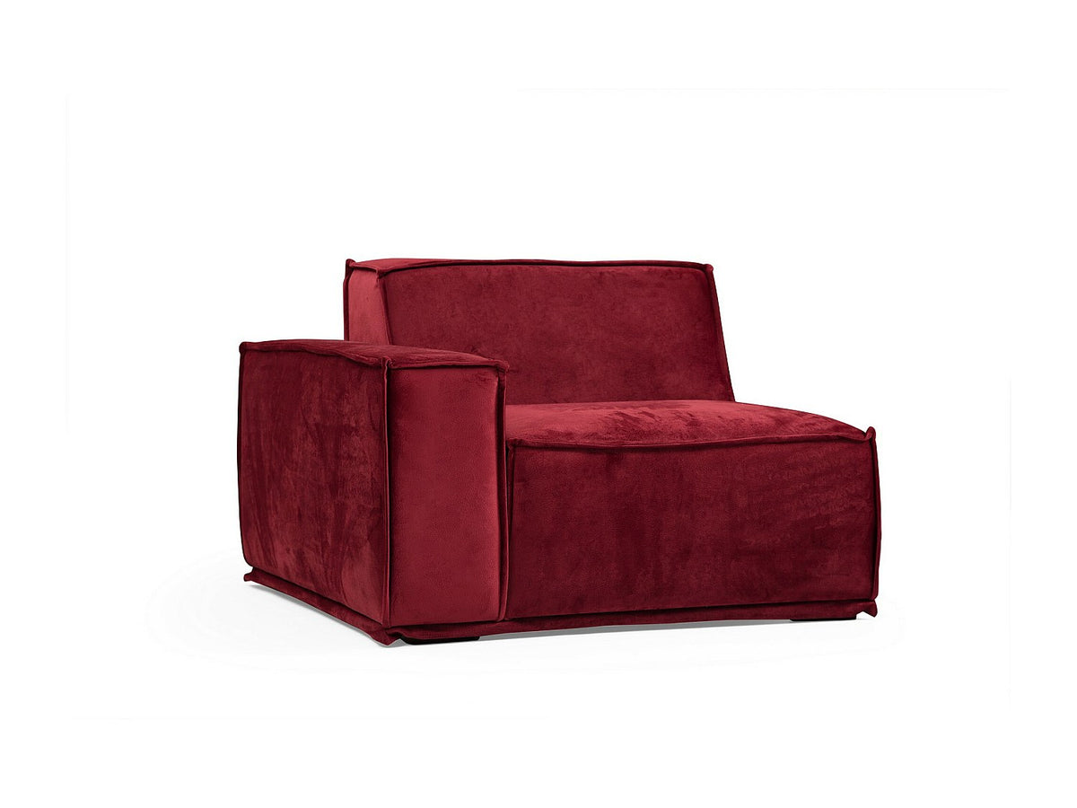 Angle pour canapé modulable rouge velours