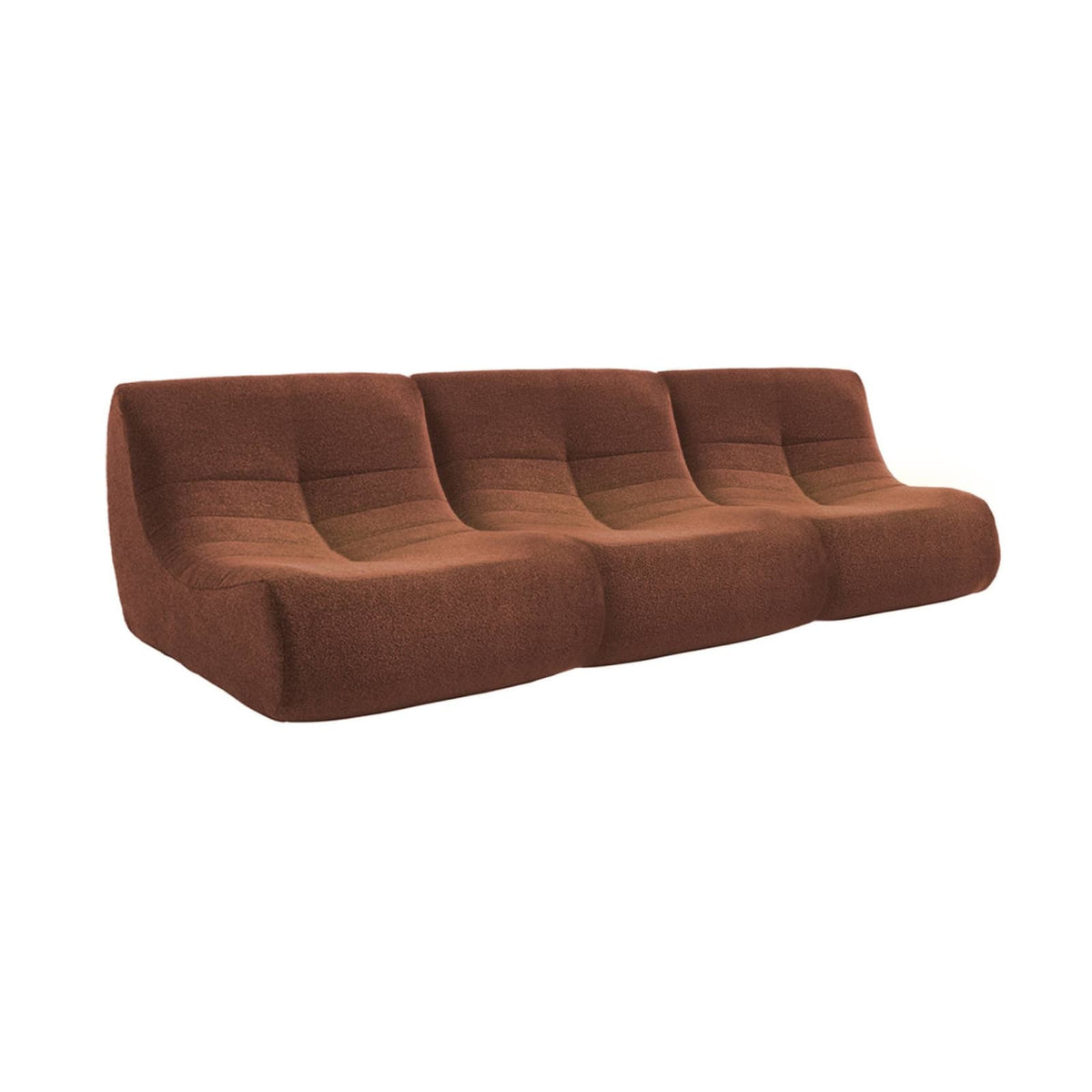 Lot de 3 Chauffeuses Modulables en Bouclette Texturée Terracotta Terracotta - vue 1