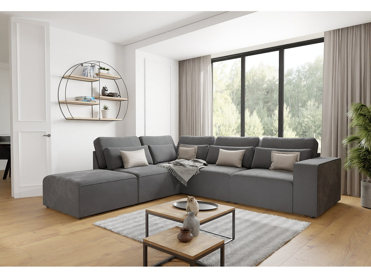 Canapé modulable gris velours