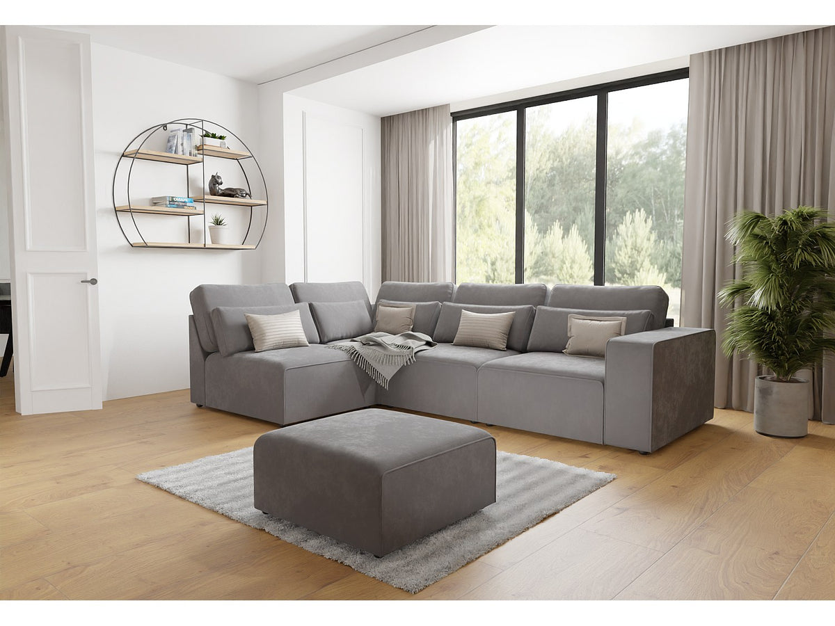 Canapé modulable gris velours