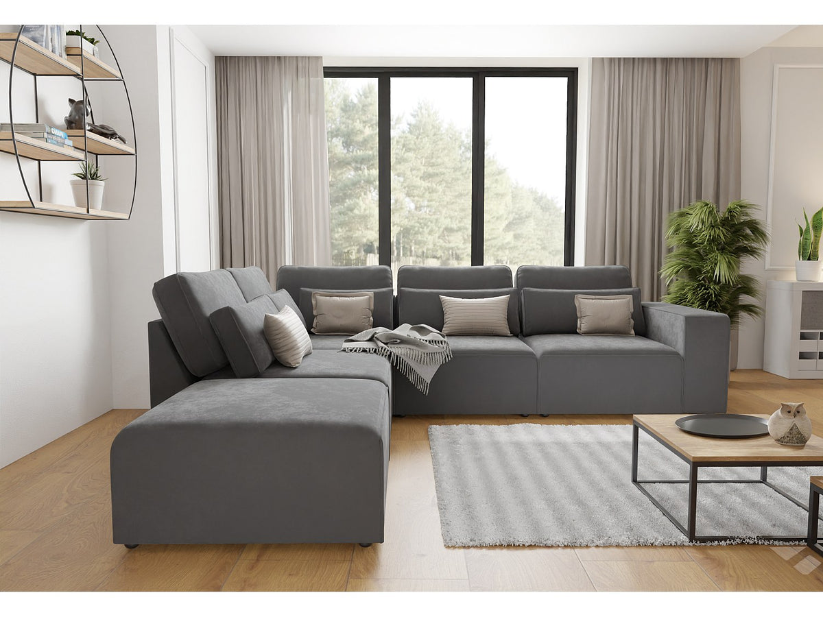 Canapé modulable gris velours