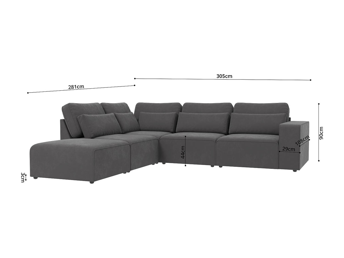 Canapé modulable gris velours