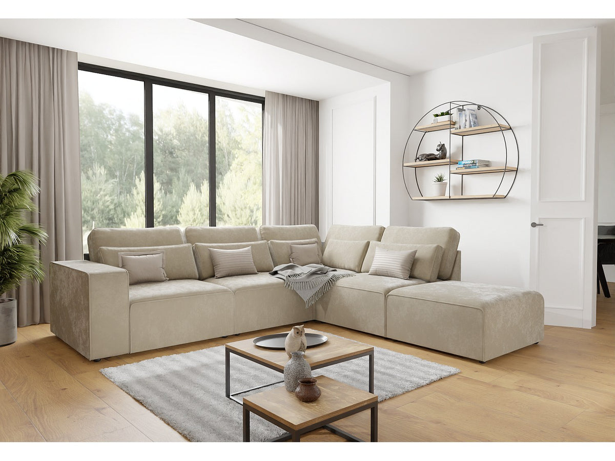 Canapé modulable beige velours