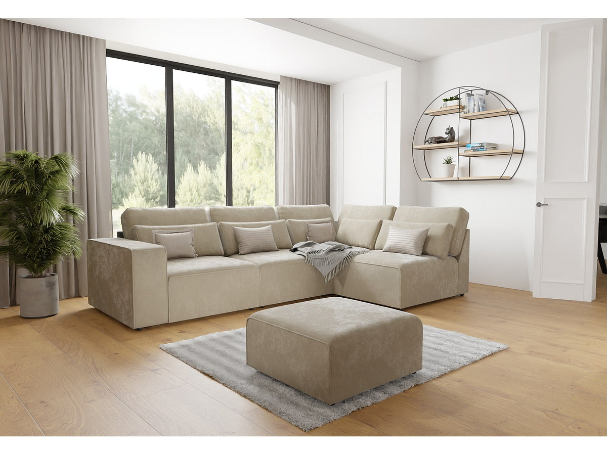 Canapé modulable beige velours