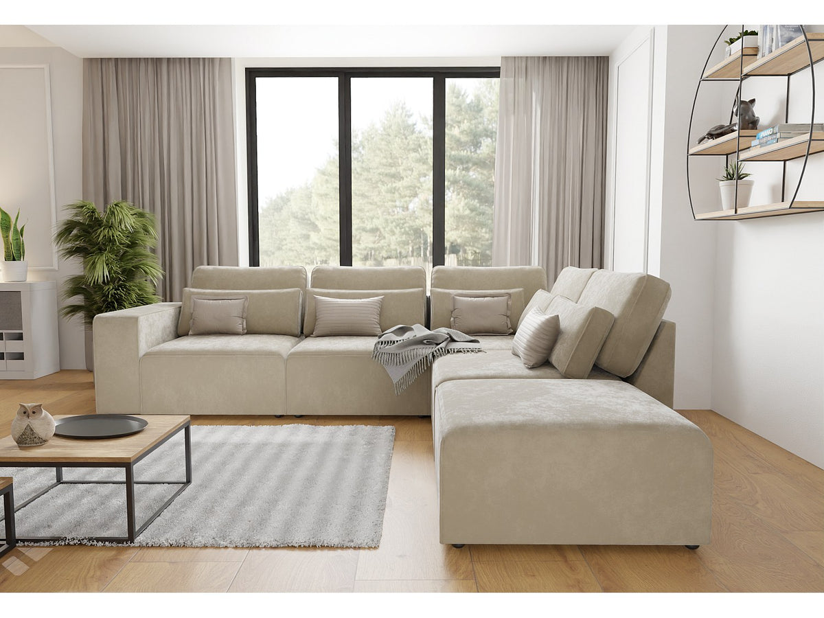 Canapé modulable beige velours