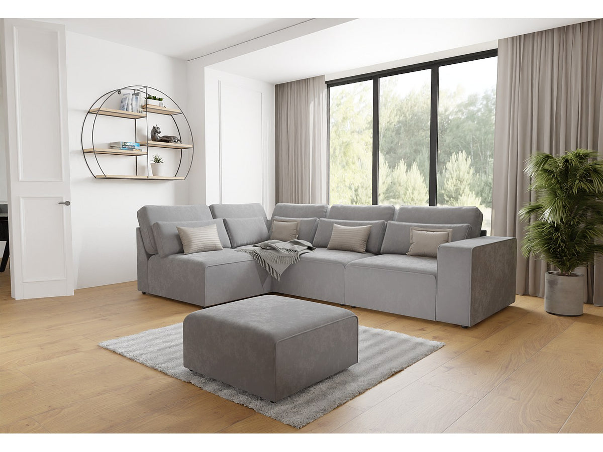 Canapé modulable gris velours