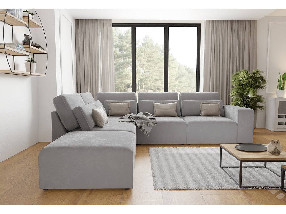 Canapé modulable gris velours