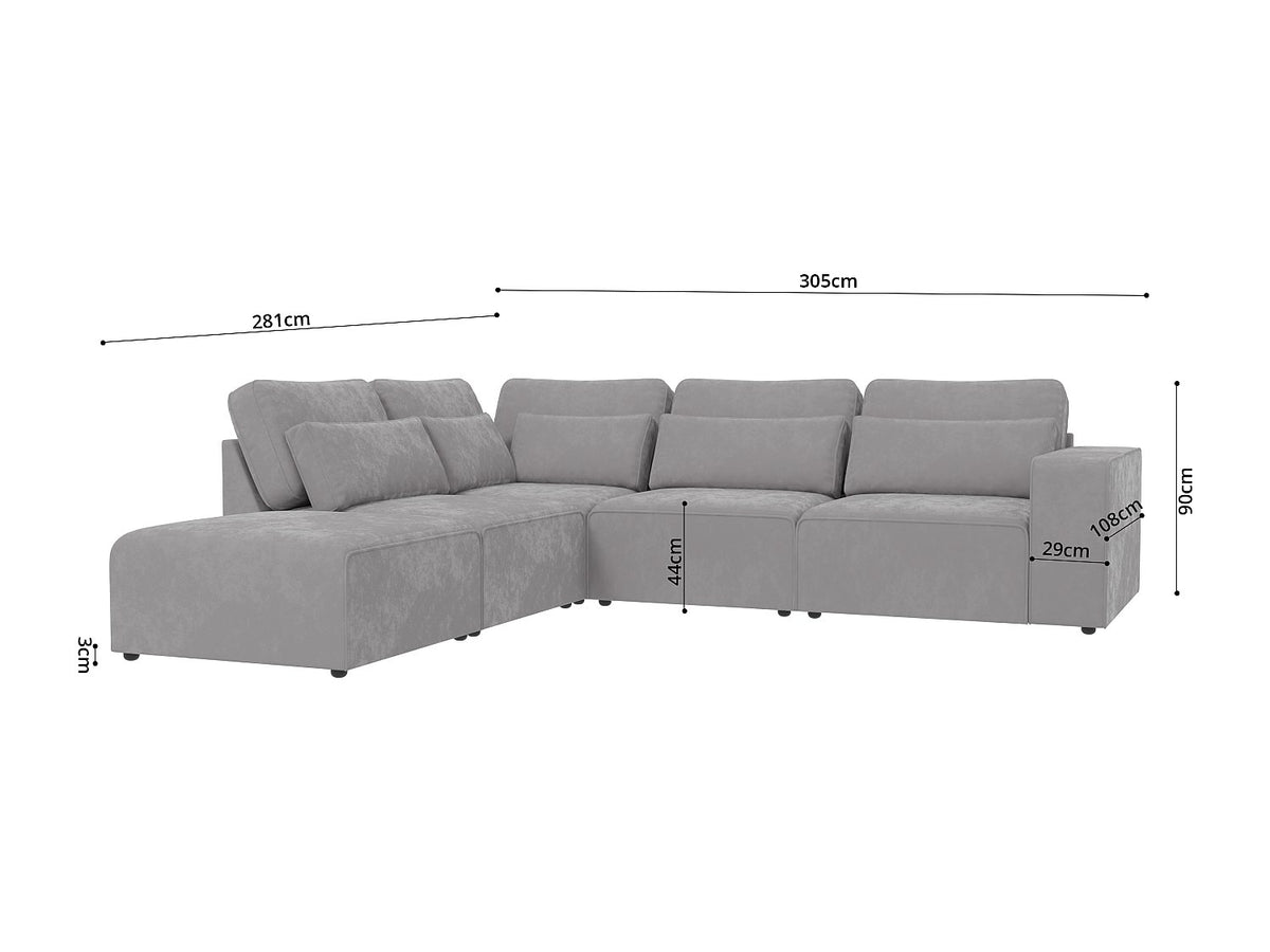 Canapé modulable gris velours