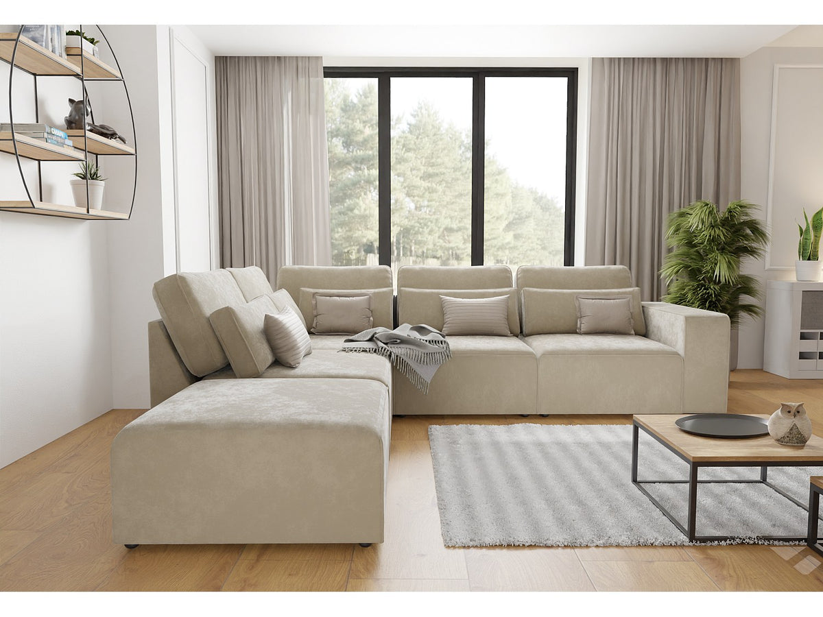 Canapé modulable beige velours