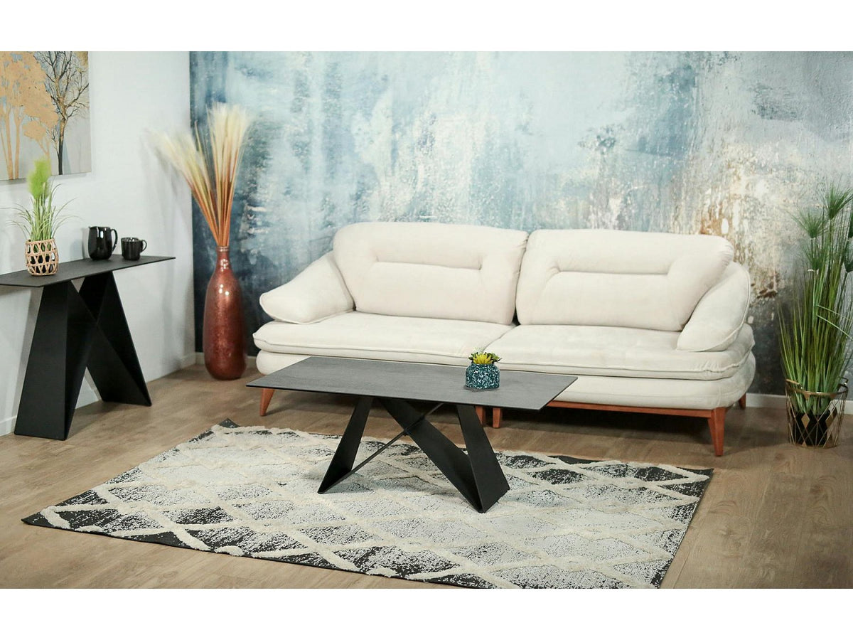 Canapé modulable 3 places beige velours